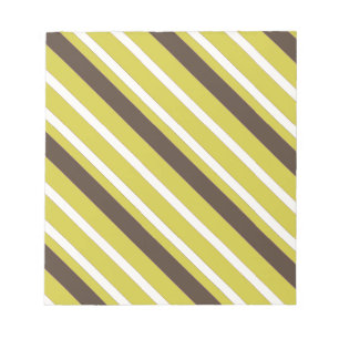 Green Brown Striped Pattern Notepad