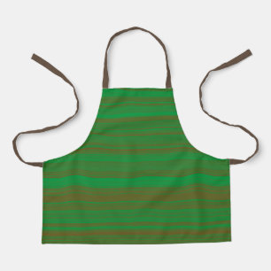 Green Brown Stripes Apron