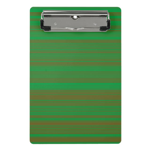 Green Brown Stripes Mini Clipboard (Front)