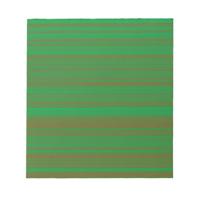 Green Brown Stripes Notepad (Front)