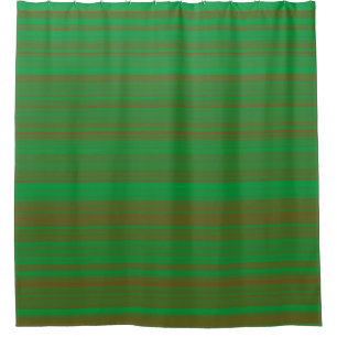 Green Brown Stripes Shower Curtain