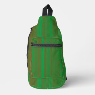 Green Brown Stripes Sling Bag