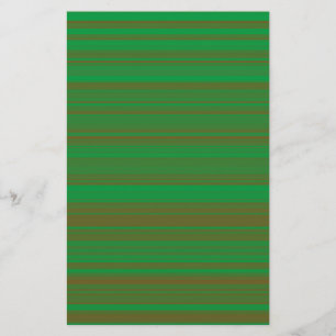 Green Brown Stripes Stationery