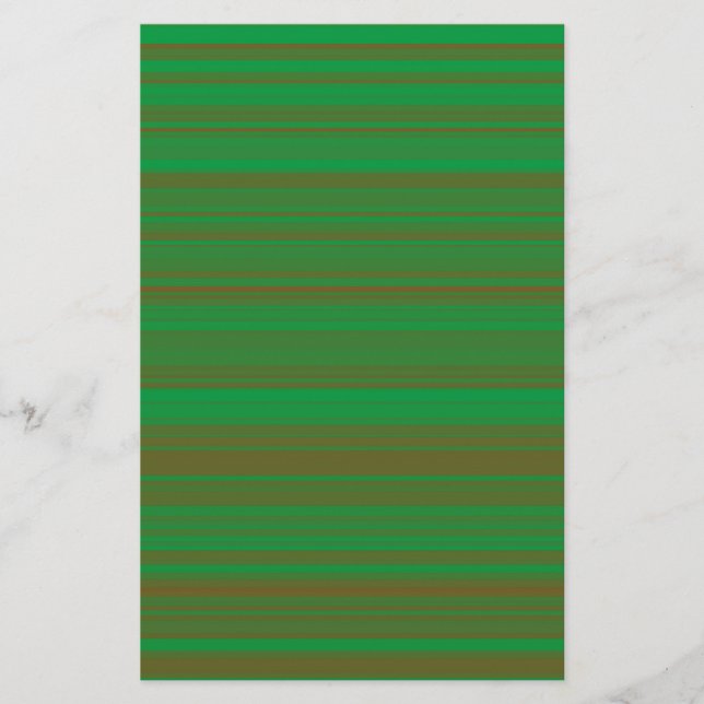 Green Brown Stripes Stationery (Front)