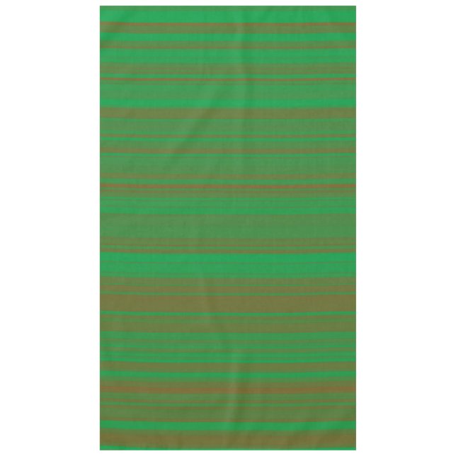 Green Brown Stripes Tablecloth (Front)