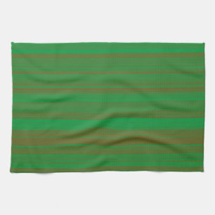 Green Brown Stripes Tea Towel