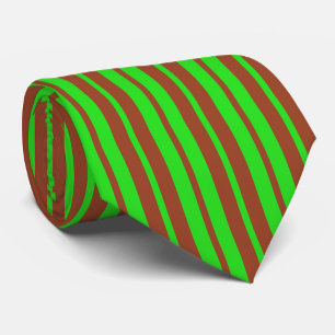 Green Brown Stylish Stripes Pattern Design  Tie