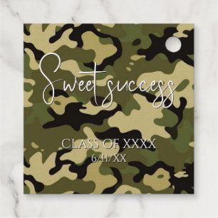 Green, Brown, Tan & Black Camouflage Sweet Success Favour Tags
