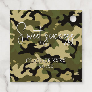 Green, Brown, Tan & Black Camouflage Sweet Success Favour Tags