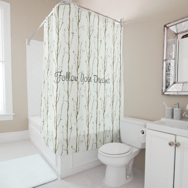 Green Brown Trees   Shower Curtain (In Situ)