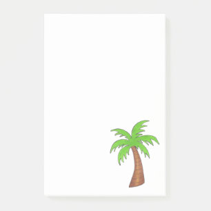 Green Brown Tropical Island Palm Tree Beach Vacay Post-it Notes