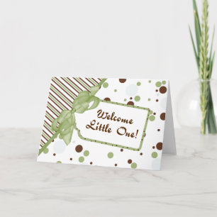 Green & Brown Welcome Little One Congrats Card