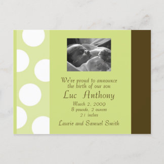 Green Brown White Dots Postcard (Customisable)