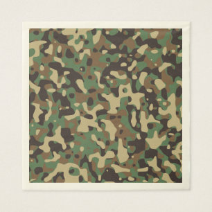 Green Brown Woodland Camouflage. Camo your Napkin