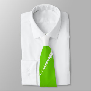 Green Brush Modern White Background Tie