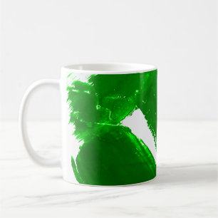 Green brush strokes coffee mug