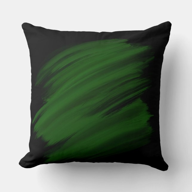 Green Brush Strokes  Cushion (Front)