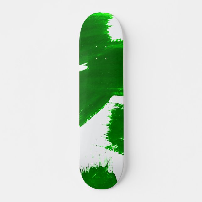 Green brush strokes skateboard (Front)