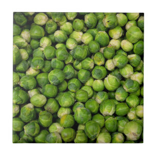 Green Brussels sprout vegetable pattern Ceramic Tile