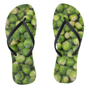 Green Brussels sprout vegetable pattern Thongs