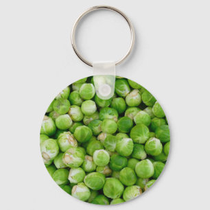 Green brussels sprouts key ring