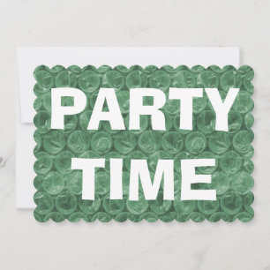 Green bubble wrap invitation