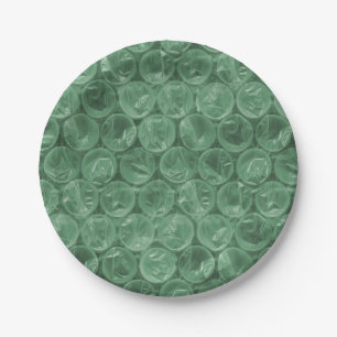 Green bubble wrap pattern paper plate