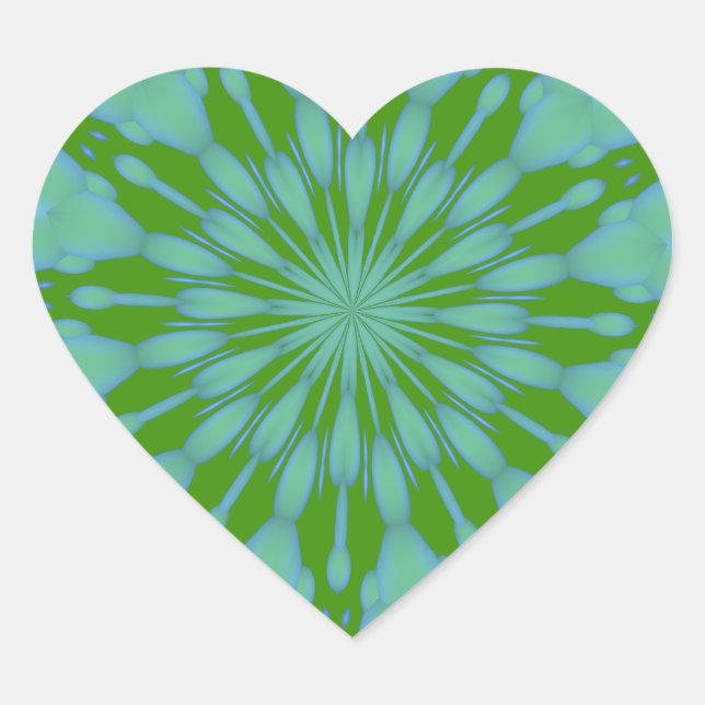 Green Bubble Zen Heart Sticker (Front)