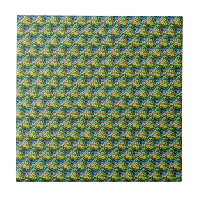 Green bubbles ceramic tile (Front)