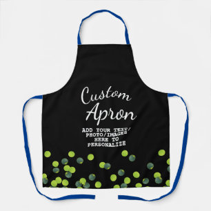 Green Bubbles on Black Premium Custom Personalised Apron