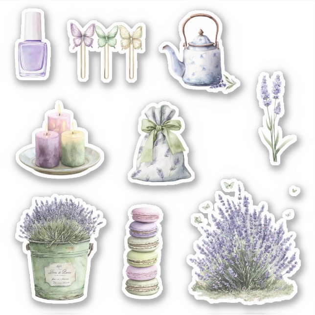 Green Bucket Lavender Flowers (Front)