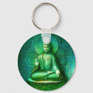 Green Buddha Key Ring