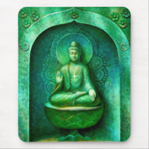 Green Buddha Mouse Pad