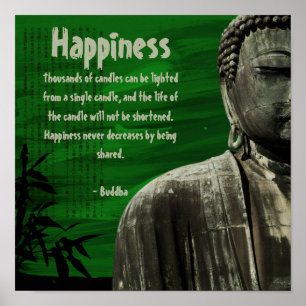 Green Buddha Statue Square Poster Customisable