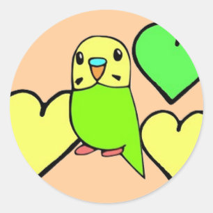 Green Budgie Stickers