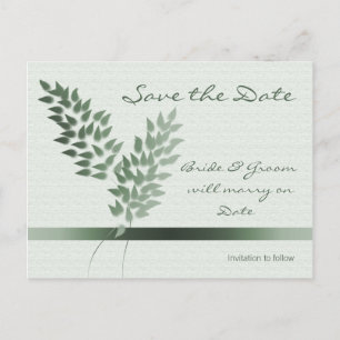 Green Buds Save the Date Postcard