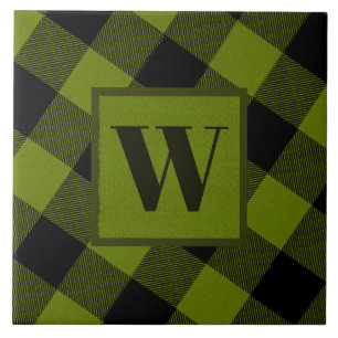 Green Buffalo Check Garden Ceramic Tile
