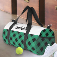 Green Buffalo Check Pattern Personalised