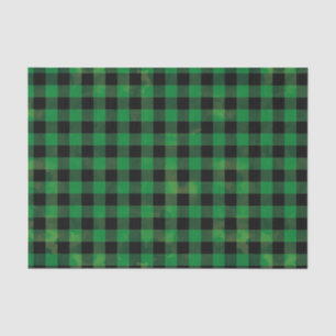 Green Buffalo Check with Wash Texture Tissue Paper