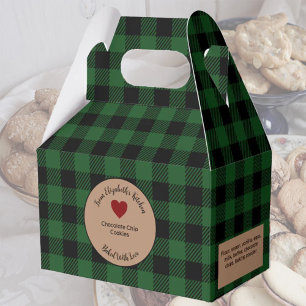 Green Buffalo Plaid Baked Gifts With Ingredients Favour Box
