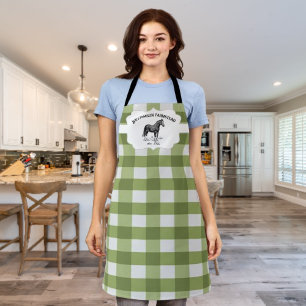 Green Buffalo Plaid Farm Horse Apron