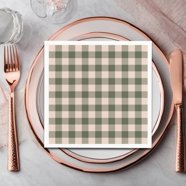 Green Buffalo Plaid Farmhouse Napkin (Creator Uploaded)