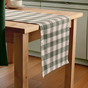 Green Buffalo Plaid Farmhouse Short Table Runner