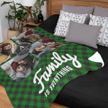 Green Buffalo Plaid Lumberjack Photo Collage Fleece Blanket<br><div class="desc">Upload your favourite photos to make your own unique personalised photo gift.</div>