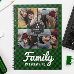 Green Buffalo Plaid Lumberjack Photo Collage Notebook<br><div class="desc">Upload your favourite photos to make your own unique personalised photo gift.</div>