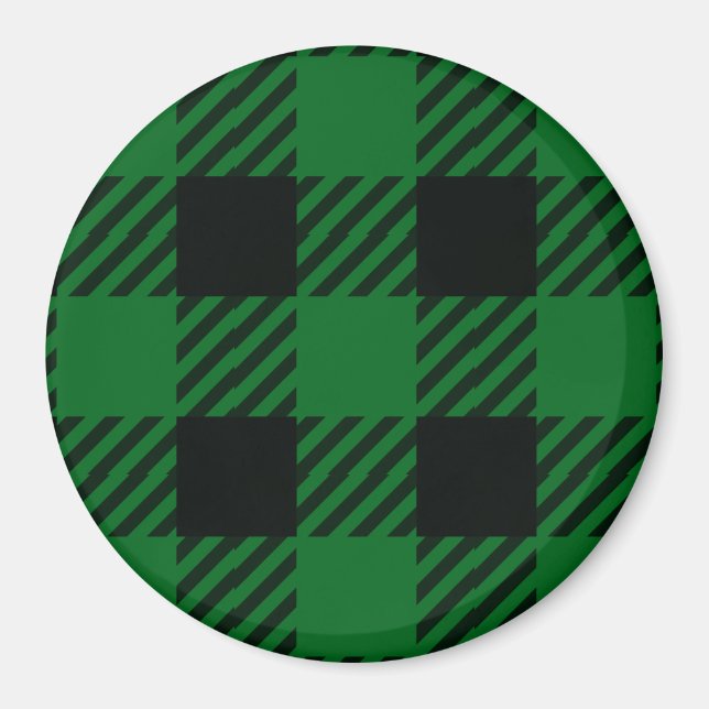 Green Buffalo Plaid Magnet (Front)