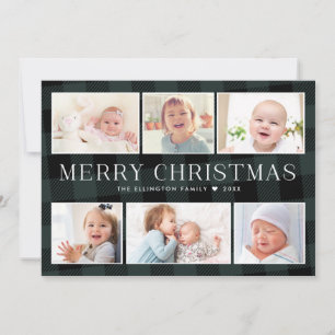 Green Buffalo Plaid Photo Gallery Christmas Card
