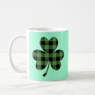 Green Buffalo Plaid Shamrock Clover Design-61104 Coffee Mug