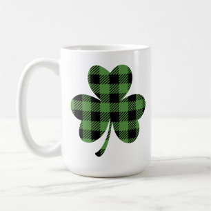 Green Buffalo Plaid Shamrock Clover Design-61104 Coffee Mug