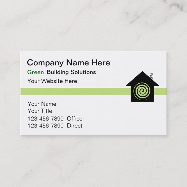Green Building Business Cards (Front)